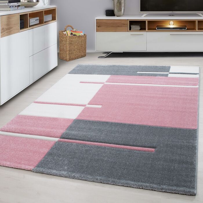 Hawaii Striscia tappeto pelo corto rettangolo 200x290cm rosa