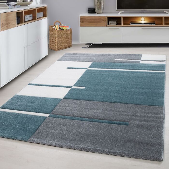 Hawaii Striscia tappeto pelo corto rettangolo 120x170cm blu