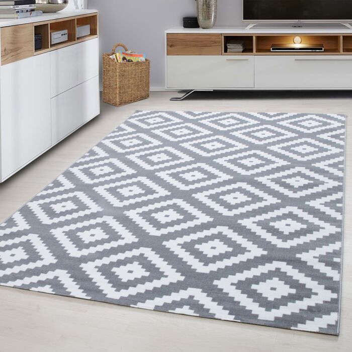 Plus Rhombus tappeto pelo corto rettangolo 80x150cm grigio