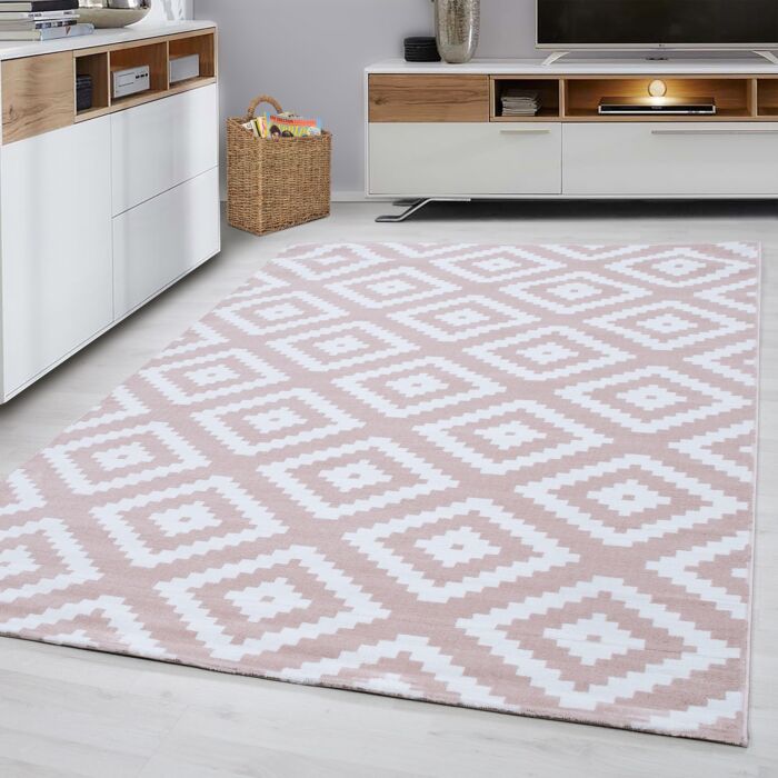 Plus Rhombus tappeto pelo corto rettangolo 80x150cm rosa
