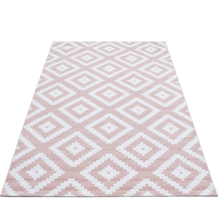 Plus Rhombus tappeto pelo corto rettangolo 80x150cm rosa