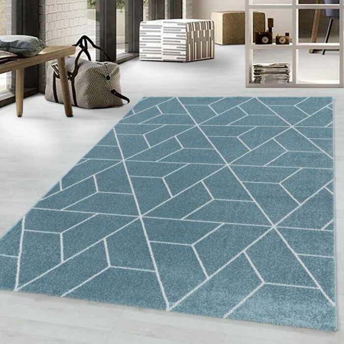 Efor Korz tappeto pelo corto rettangolo 120x170cm blu