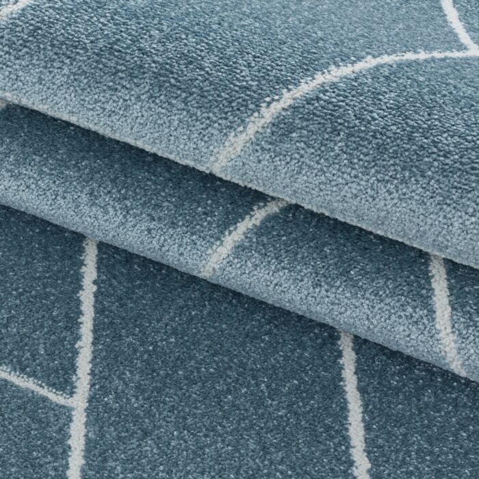 Efor Korz tappeto pelo corto rettangolo 120x170cm blu