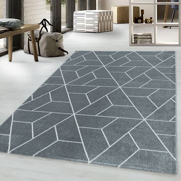 Efor Korz tappeto pelo corto rettangolo 120x170cm grigio