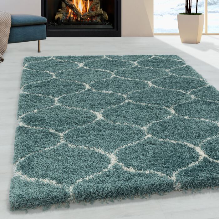 Salsa Shaggy tappeto pelo lungo rettangolo 60x110cm blu