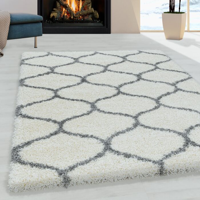 Salsa Shaggy tappeto pelo lungo rettangolo 160x230cm crema