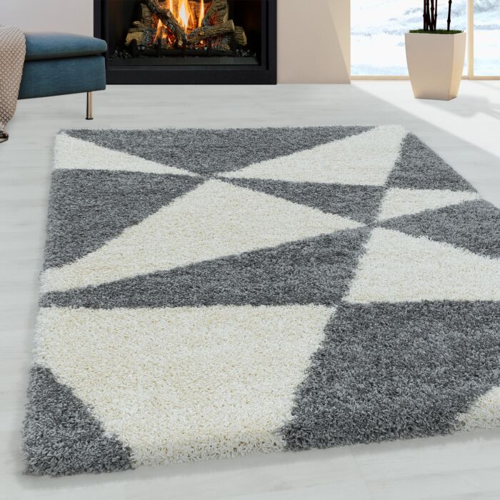 Tango Shaggy tappeto pelo lungo rettangolo 80x150cm grigio