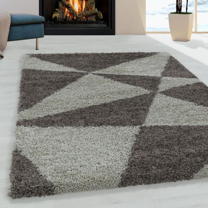 Tango Shaggy tappeto pelo lungo rettangolo 60x110cm taupe