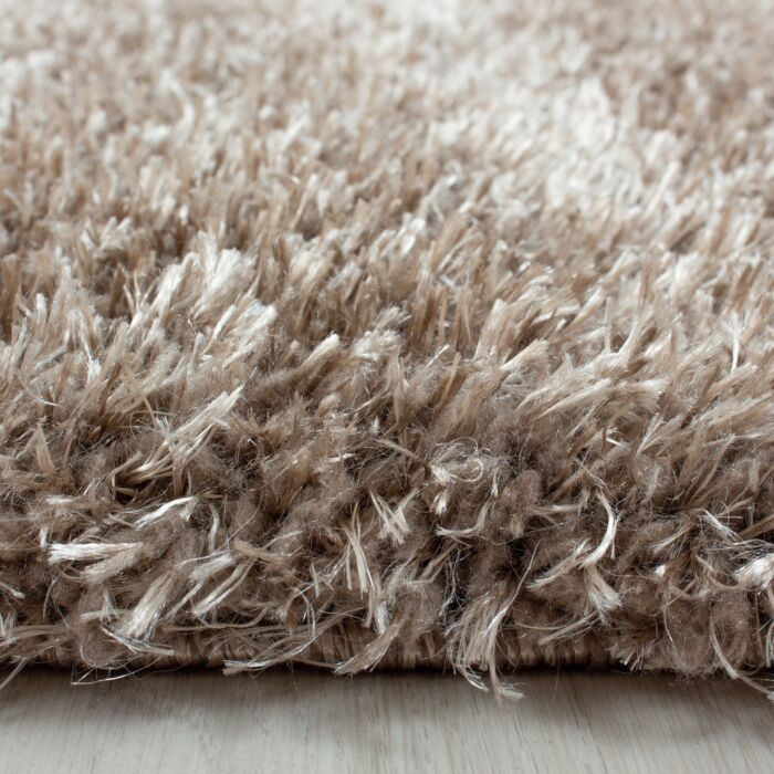 Brilliant Shaggy tappeto pelo lungo rotonda Ø 120cm taupe