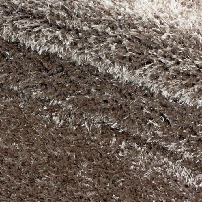 Brilliant Shaggy tappeto pelo lungo rotonda Ø 120cm taupe