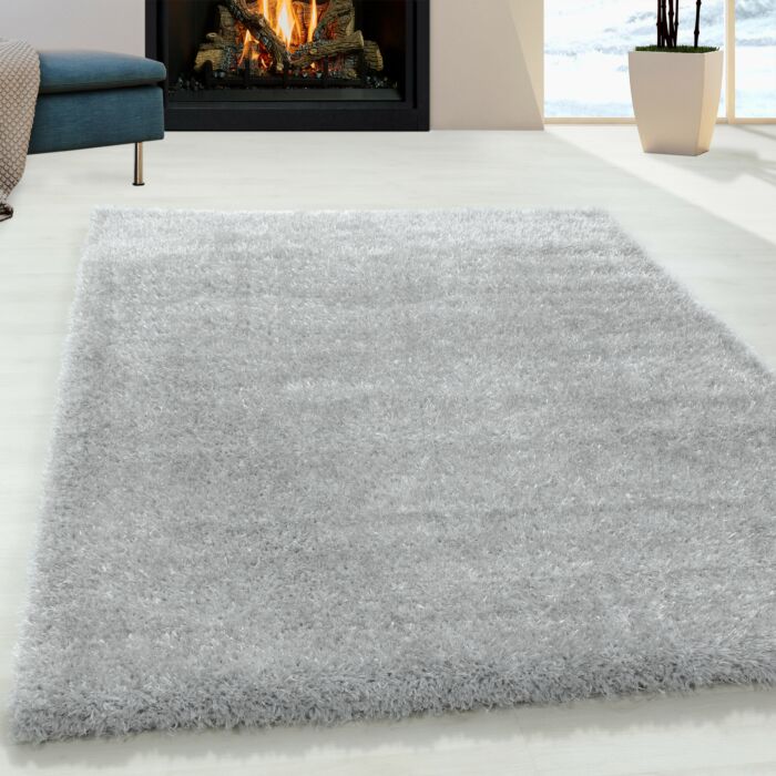Brilliant Shaggy tappeto pelo lungo rettangolo 140x200cm argento
