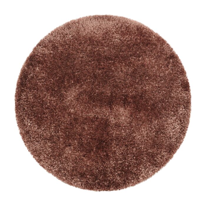 Brilliant Shaggy tappeto pelo lungo rotonda Ø 120cm rame