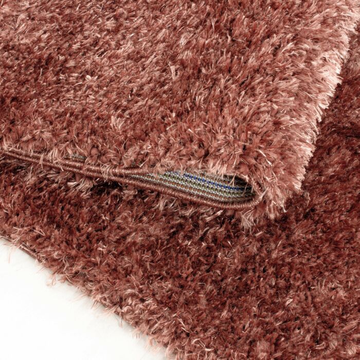 Brilliant Shaggy tappeto pelo lungo rotonda Ø 120cm rame