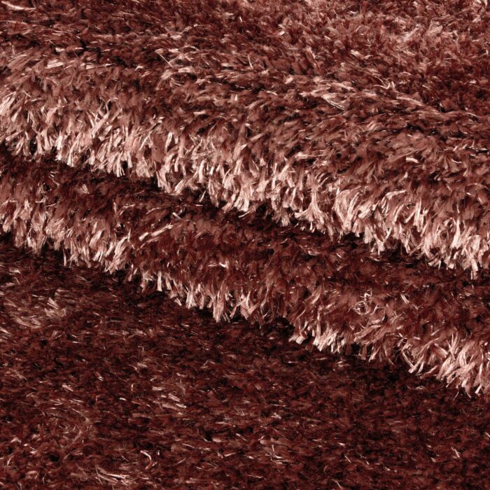 Brilliant Shaggy tappeto pelo lungo rotonda Ø 120cm rame