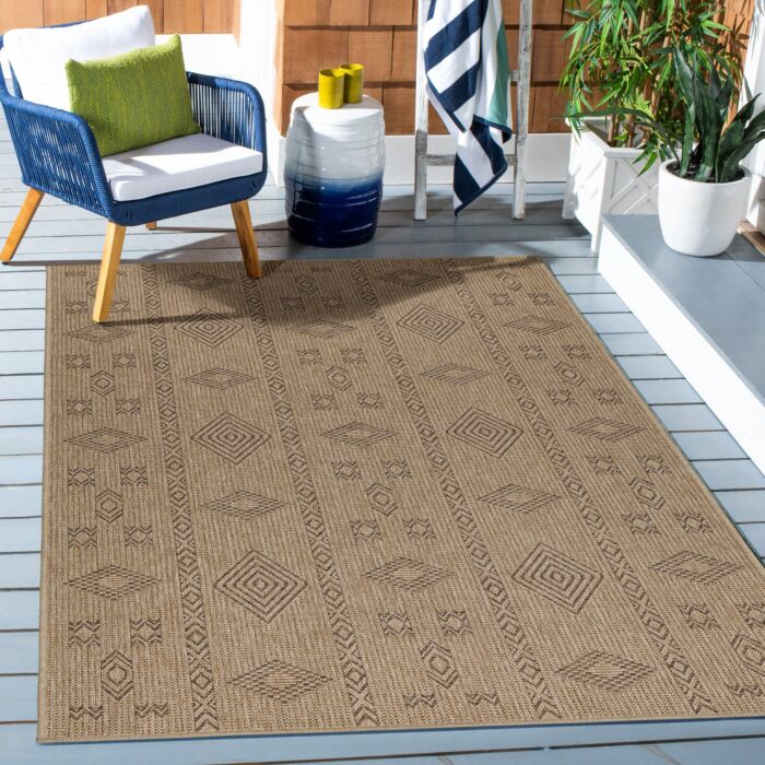 Dhaka Baita tappeto esterno rettangolo 140x200cm juta nero