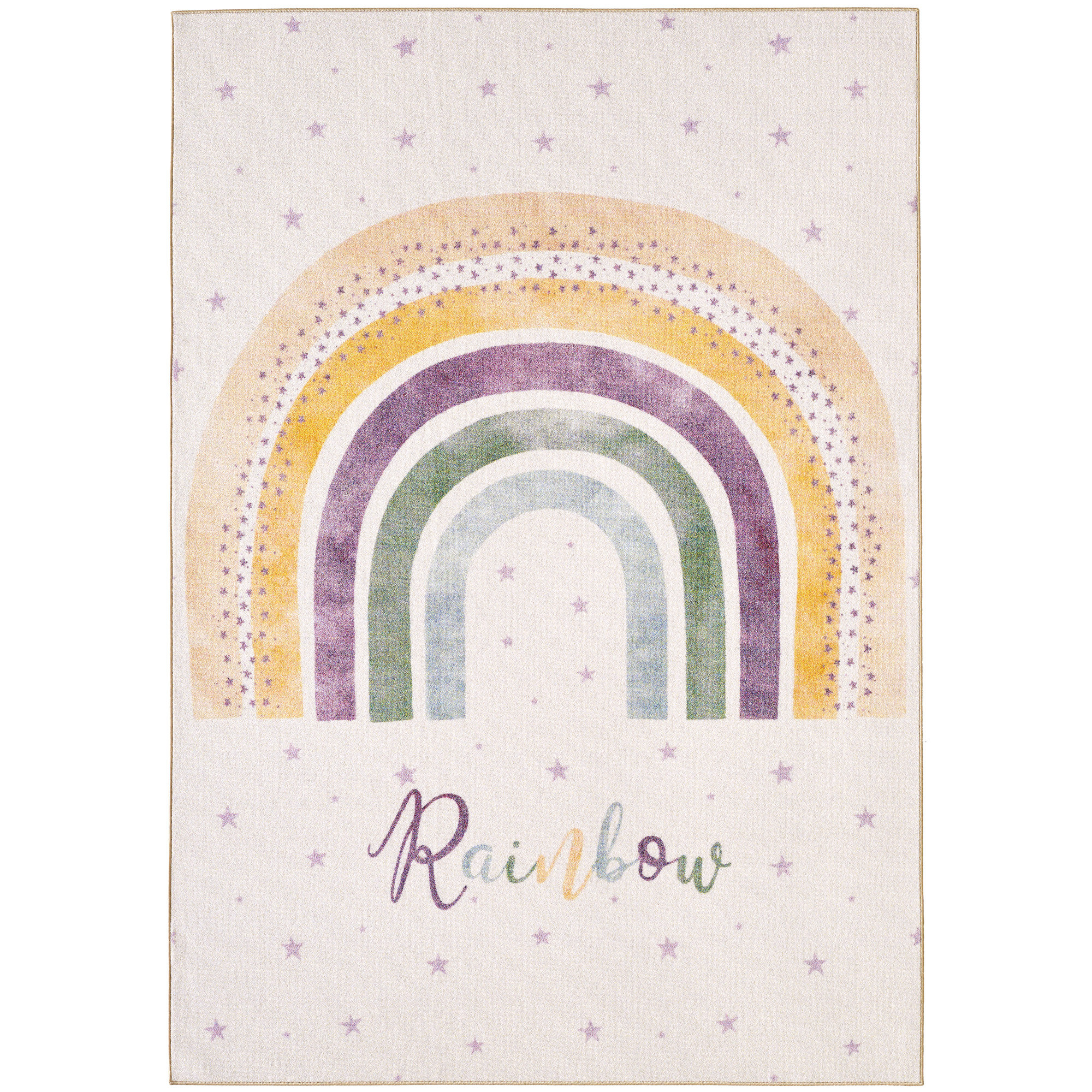 Play Arcobaleno tappeto per bambini antiscivolo rettangolo 160x230cm crema