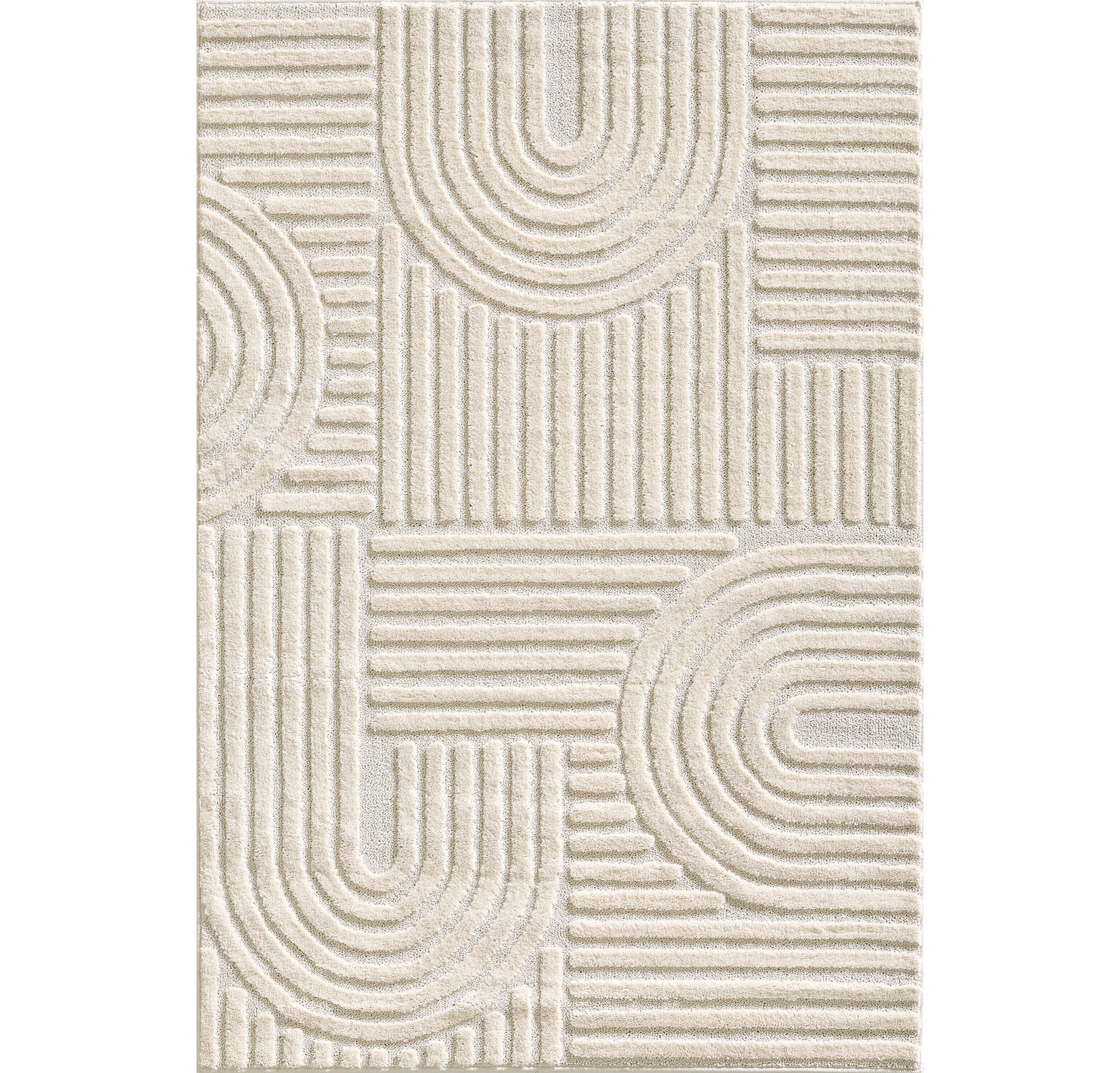 Art tappeto pelo lungo rettangolo 160x230cm crema