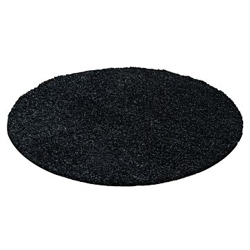 Life Shaggy tappeto pelo lungo rotonda Ø 120cm antracite