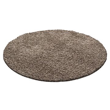 Life Shaggy tappeto pelo lungo rotonda Ø 160cm moka