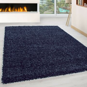 Life Shaggy tappeto pelo lungo rettangolo 300x400cm blu navy