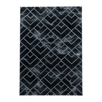 Naxos Parallel B tappeto pelo corto rettangolo 140x200cm argento