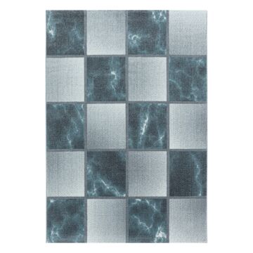 Ottawa Blocco tappeto pelo corto rettangolo 140x200cm blu