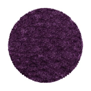 Fluffy Shaggy tappeto pelo lungo rotonda Ø 80cm lila