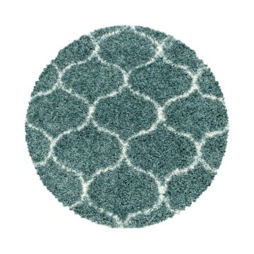 Salsa Shaggy tappeto pelo lungo rotonda Ø 160cm blu