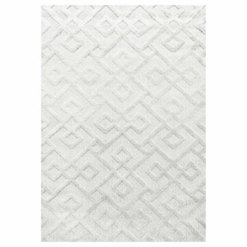 Pisa Square tappeto pelo lungo rettangolo 60x110cm crema