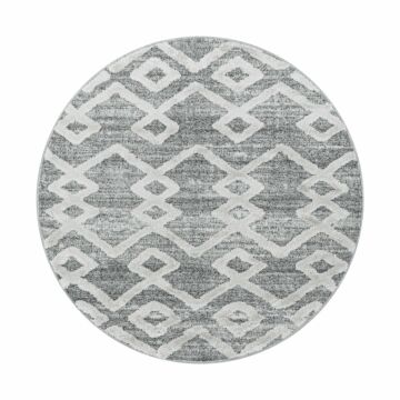 Pisa Kite tappeto pelo lungo rotonda Ø 160cm grigio