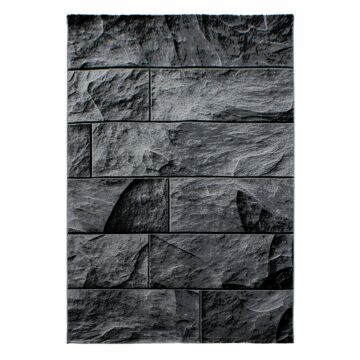 Parma Oltu tappeto pelo corto rettangolo 140x200cm nero