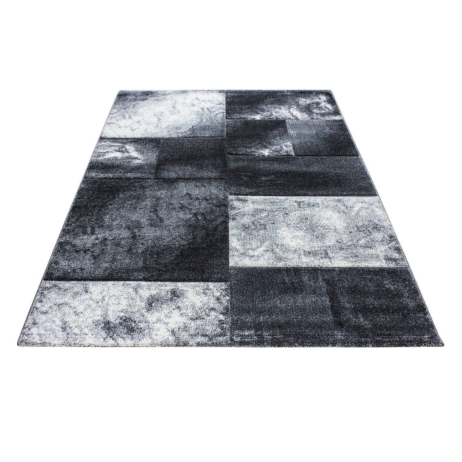Hawaii Tetris tappeto pelo corto rettangolo 80x150cm grigio