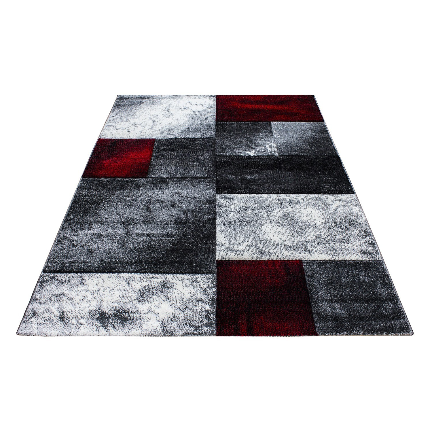 Hawaii Tetris tappeto pelo corto rettangolo 160x230cm rosso