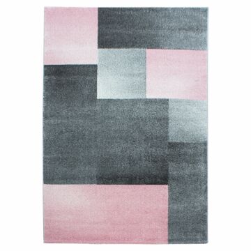 Lucca Blocco tappeto pelo corto rettangolo 140x200cm rosa