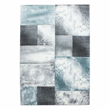 Hawaii Tetris tappeto pelo corto rettangolo 280x370cm blu