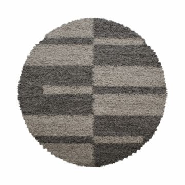 Gala Shaggy tappeto pelo lungo rotonda Ø 160cm taupe