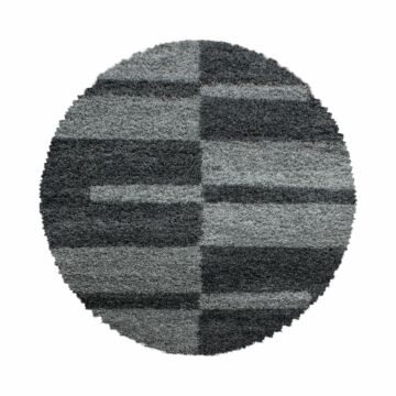 Gala Shaggy tappeto pelo lungo rotonda Ø 120cm grigio