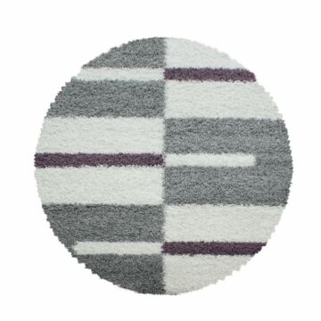 Gala Shaggy tappeto pelo lungo rotonda Ø 80cm lila