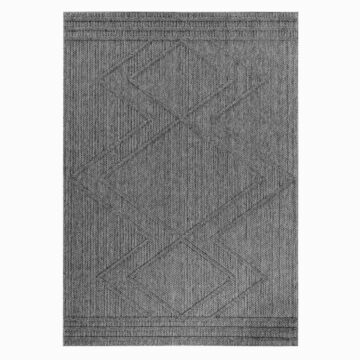 Patara Zigzag tappeto esterno pelo corto rettangolo 120x170cm grigio